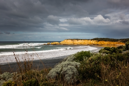 Stormy ocean beach along the Great Ocean Road - Australian Stock Image