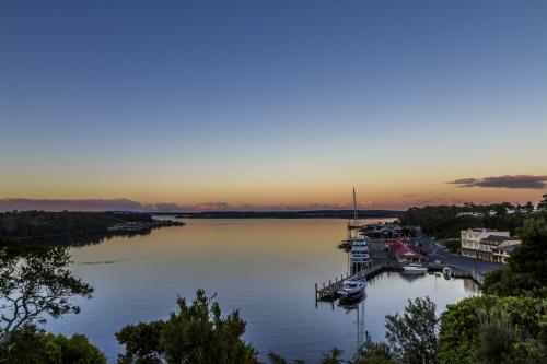 Strahan Harbour at sunrise - Australian Stock Image