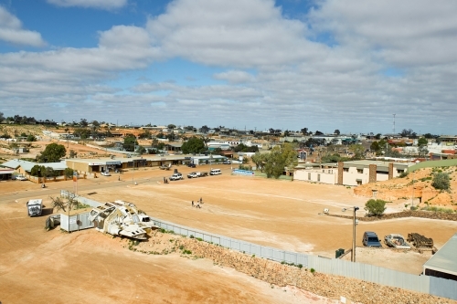 Streetscape of Coober Pedy main street - Australian Stock Image