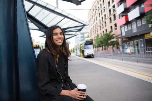 Student Exploring Melbourne - Australian Stock Image