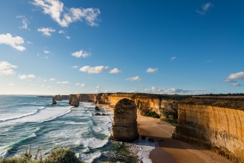 Stunning view of coastal monoliths known as The Twelve Apostles, in beautiful late afternoon light. - Australian Stock Image