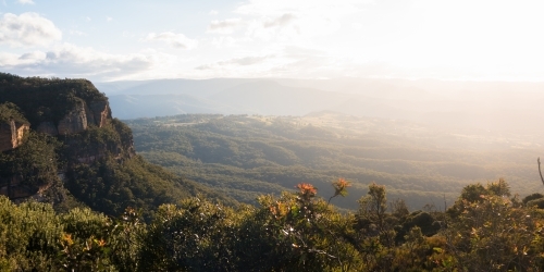 Sunny winters day in the Blue Mountains - Australian Stock Image