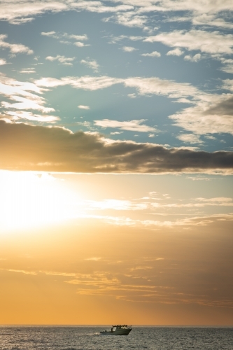 Sunrise Boating - Australian Stock Image