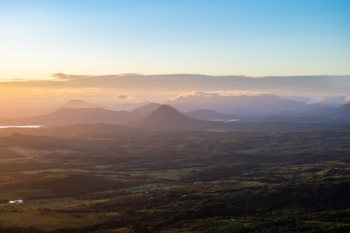 Sunrise landscape Scenic Rim - Australian Stock Image