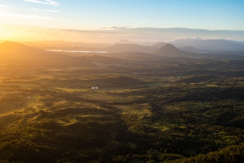 Sunrise landscape Scenic Rim - Australian Stock Image