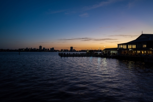 Sunset Over Swan River Perth - Australian Stock Image