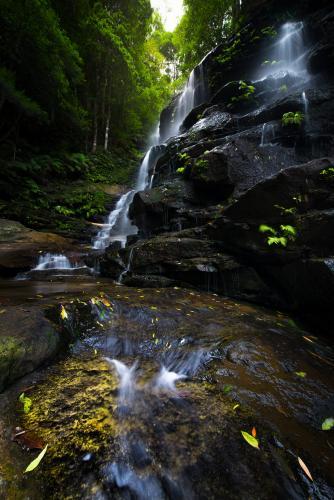 Sylvia Falls in the Valley of the Waters in the Blue Mountains National Park - Australian Stock Image