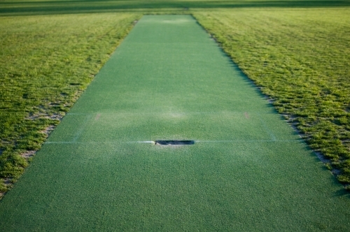 Synthetic cricket wicket - Australian Stock Image