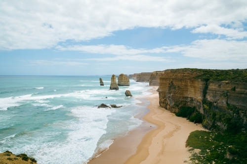 The 12 Apostles scenic tourist destination along the Great Ocean Road on the south coast of Victoria - Australian Stock Image