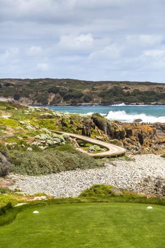 The amazing Cape Wickham Links Golf Course on King Island - Australian Stock Image