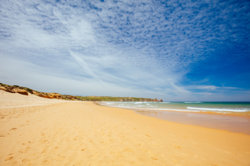 The iconic Cape Woolamai Surf Beach and Cowrie Patch Beach on Phillip Island, Victoria, Australia - Australian Stock Image