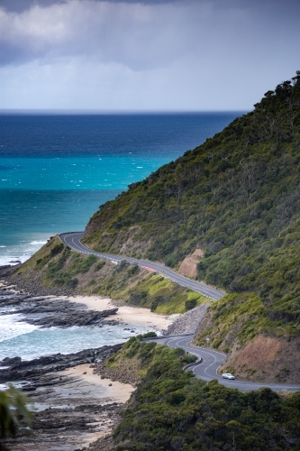 The Moody Great Ocean Road from Teddy's Lookout - Australian Stock Image