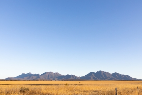 the Stirling Ranges strung out under a vast blue sky - Australian Stock Image