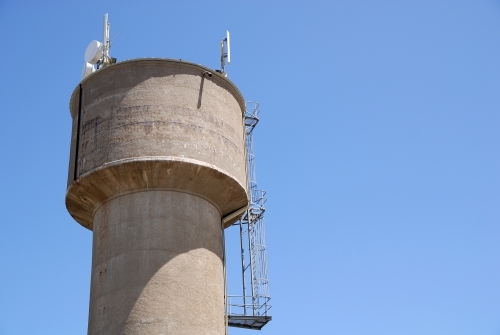 The top section of a concrete water tower - Australian Stock Image