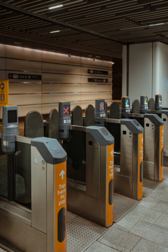 Ticket gates at Wynyard Station - Australian Stock Image