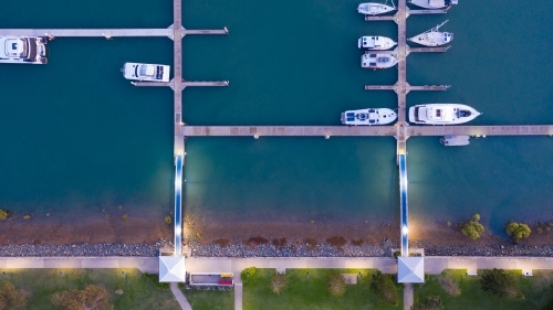 Top view of boats at marina - Australian Stock Image