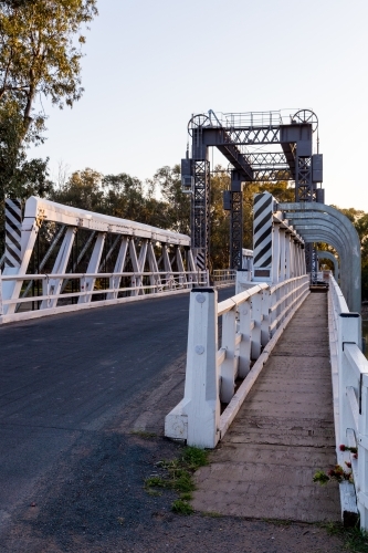 Traffic and footbridge in regional area - Australian Stock Image