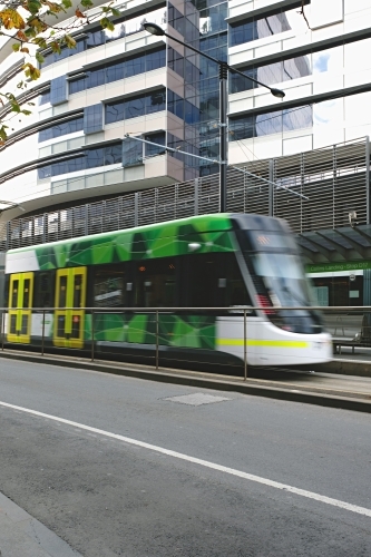 Tram in the city of Melbourne - Australian Stock Image