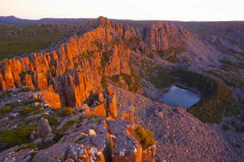 Tranquil Tarn from above - Australian Stock Image