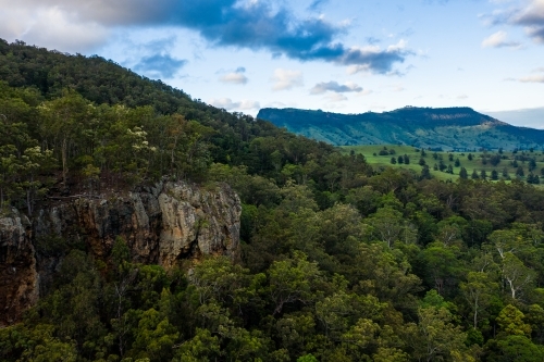 Tree-covered mountain landscape - Australian Stock Image