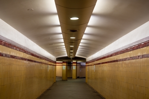 Tunnel to underground railway platforms - Australian Stock Image