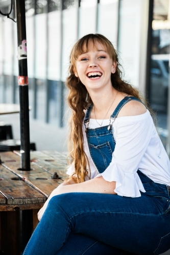 Urban portrait of a female young adult - Australian Stock Image