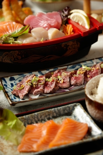 Various kinds of Japanese cuisine - Australian Stock Image