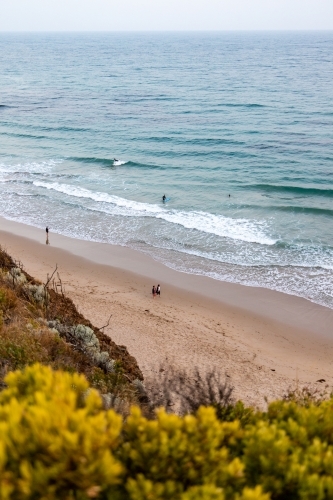 View down to activity on the beach - Australian Stock Image