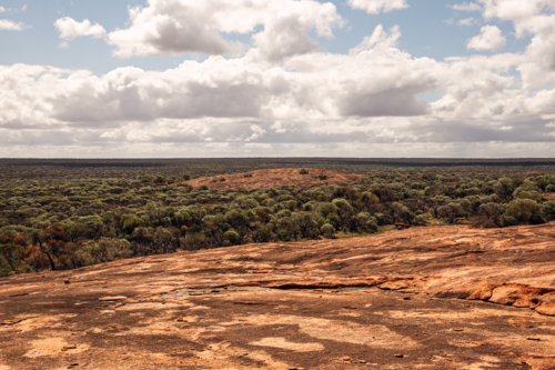 View from rocky outcrop in outback Western Australia - Australian Stock Image