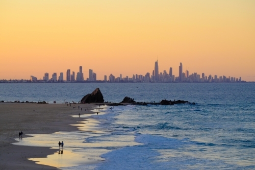 View of Gold Coast skyscrapers from Currumbin - Australian Stock Image