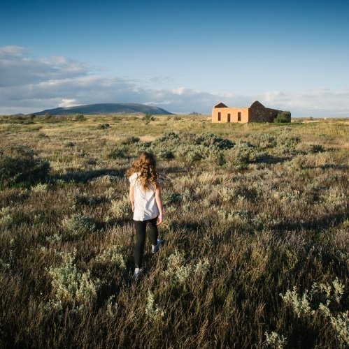 View of historical building in outback bush setting