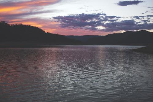 View of Lake Eildon at sunset - Australian Stock Image