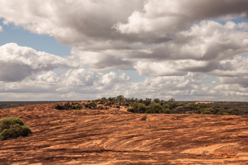 View of rocky outcrop in outback Western Australia - Australian Stock Image