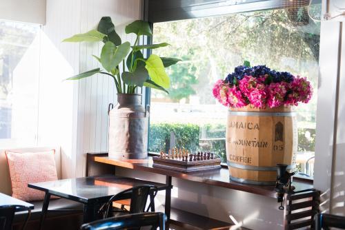 View of rustic cafe interior - Australian Stock Image