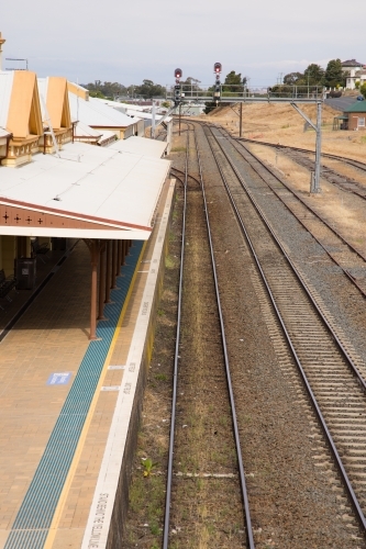 Wagga Wagga railway station in regional New South Wales - Australian Stock Image