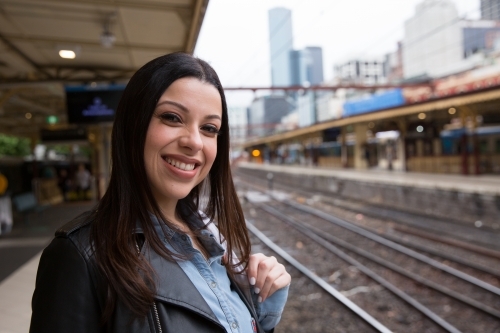 Waiting to Catch the Train - Australian Stock Image