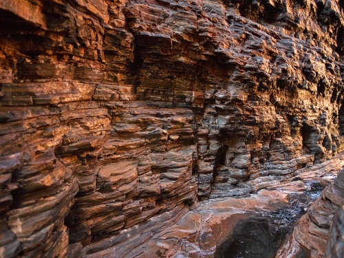 Walking trail through a remote gorge - Australian Stock Image