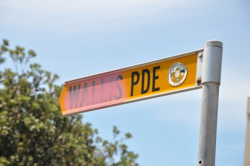 Wallis parade street sign - Australian Stock Image