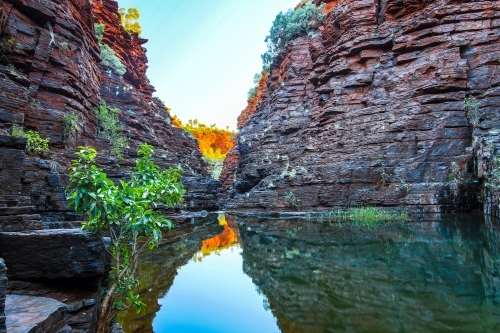 Water flowing through rocky gorge - Australian Stock Image