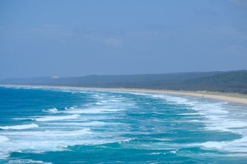 Waves breaking along Main Beach, Straddie - Australian Stock Image