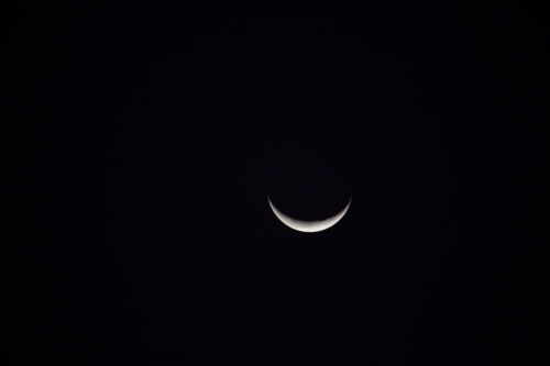 Waxing crescent phase of the moon - Australian Stock Image