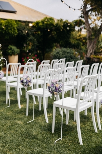 wedding ceremony chairs - Australian Stock Image