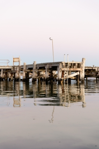 Wharf at Venus Bay in early morning - Australian Stock Image