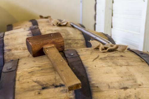 Whisky Barrells and hammer - Australian Stock Image