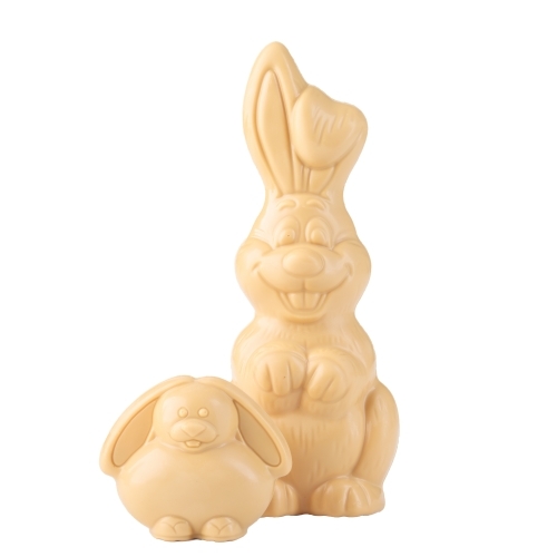 White chocolate Easter bunnies - Australian Stock Image