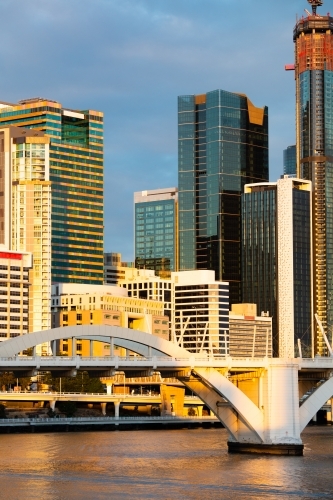 William Jolly Bridge and Brisbane city - Australian Stock Image