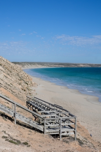 Wooden Staircase down to remote beach