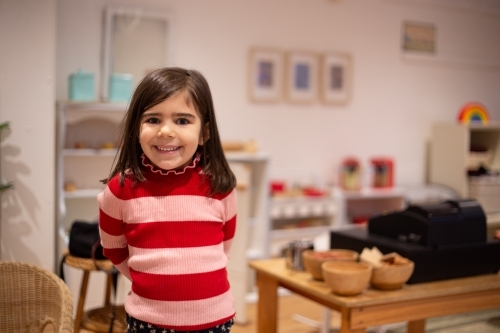Young girl at pre-school - Australian Stock Image