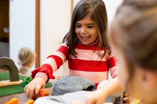 Young girl learning at pre-school - Australian Stock Image