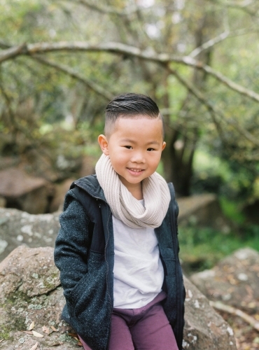 Cute little Asian toddler boy with expensive adult sunglasses looking into  camera by Sash Alexander. Photo stock - StudioNow